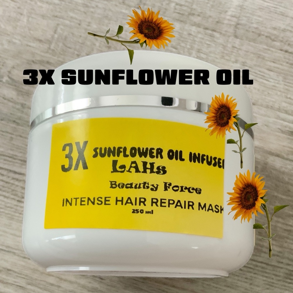 3 X. SUNFLOWER Oil Infused Intense Hair Mask- LAHs Beauty Force